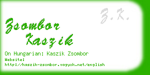 zsombor kaszik business card